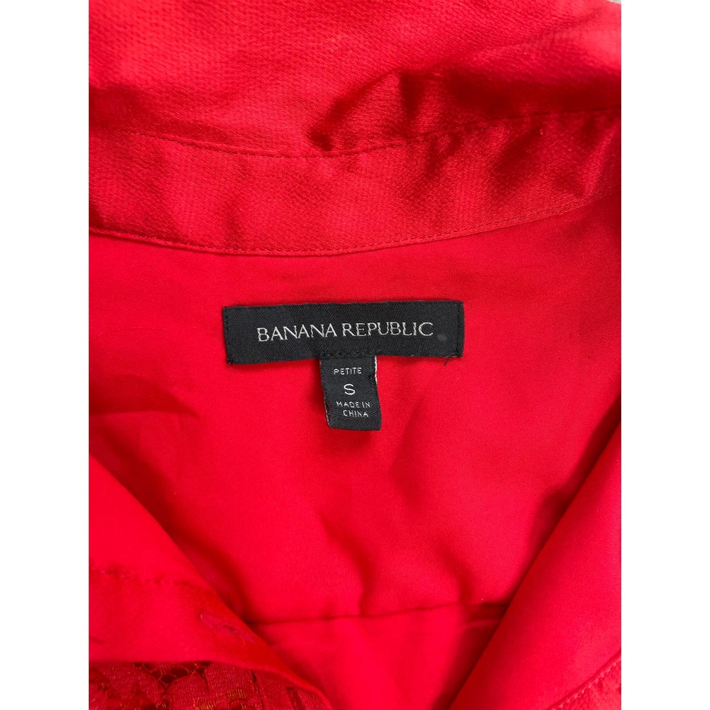 Banana Republic Flutter Sleeve Polo Red Lace Shift Dress (S) - Picture 5 of 6